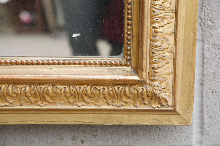 19th Century Louis XVI Style Grand Scale Giltwood Mirror with Crossed Torches 1