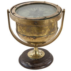 Antique Large Brass Nautical Compass
