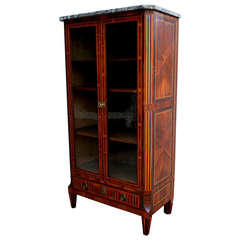 19th Century Louis XVI Marquetry Vitrine