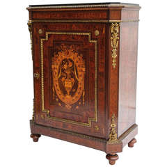 Napoleon III Period Marbletop Marquetry Cabinet or Buffet