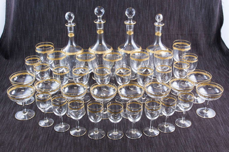 Baccarat Style Set of Crystal Service 4