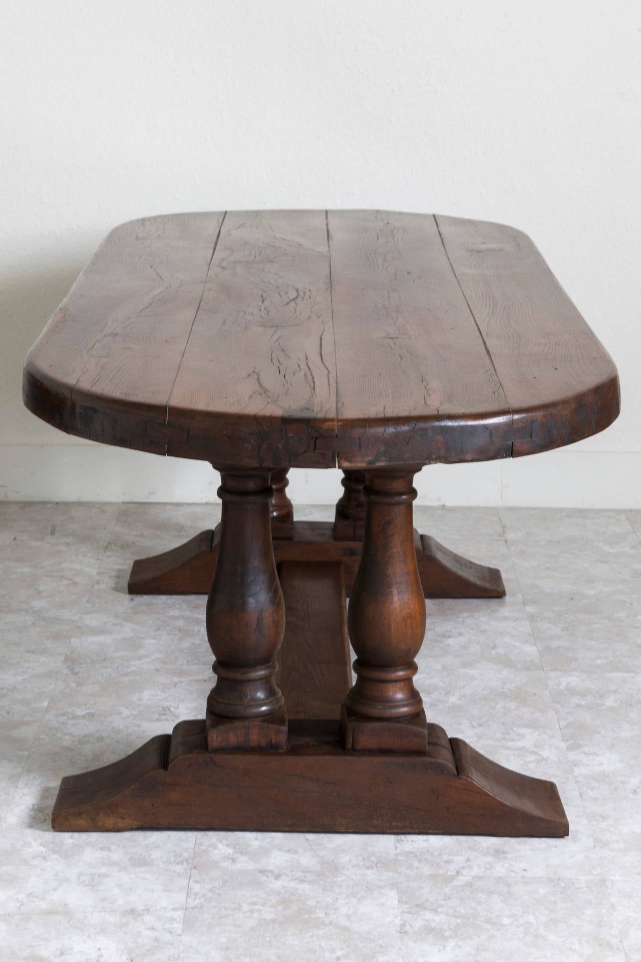 Thick Solid French Oak Monastery Table In Excellent Condition In Fayetteville, AR