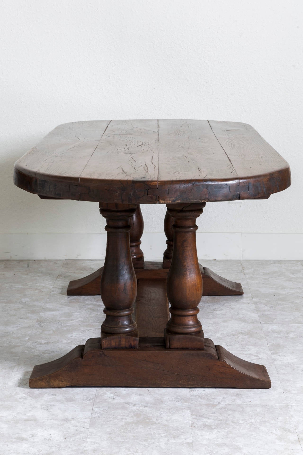 20th Century Thick Solid French Oak Monastery Table