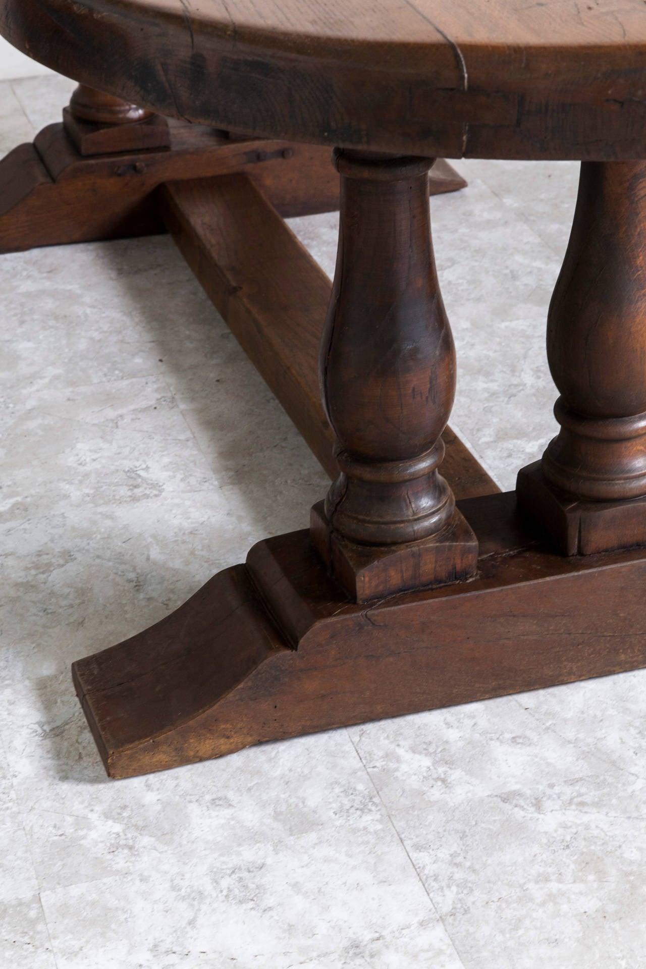 Thick Solid French Oak Monastery Table 3