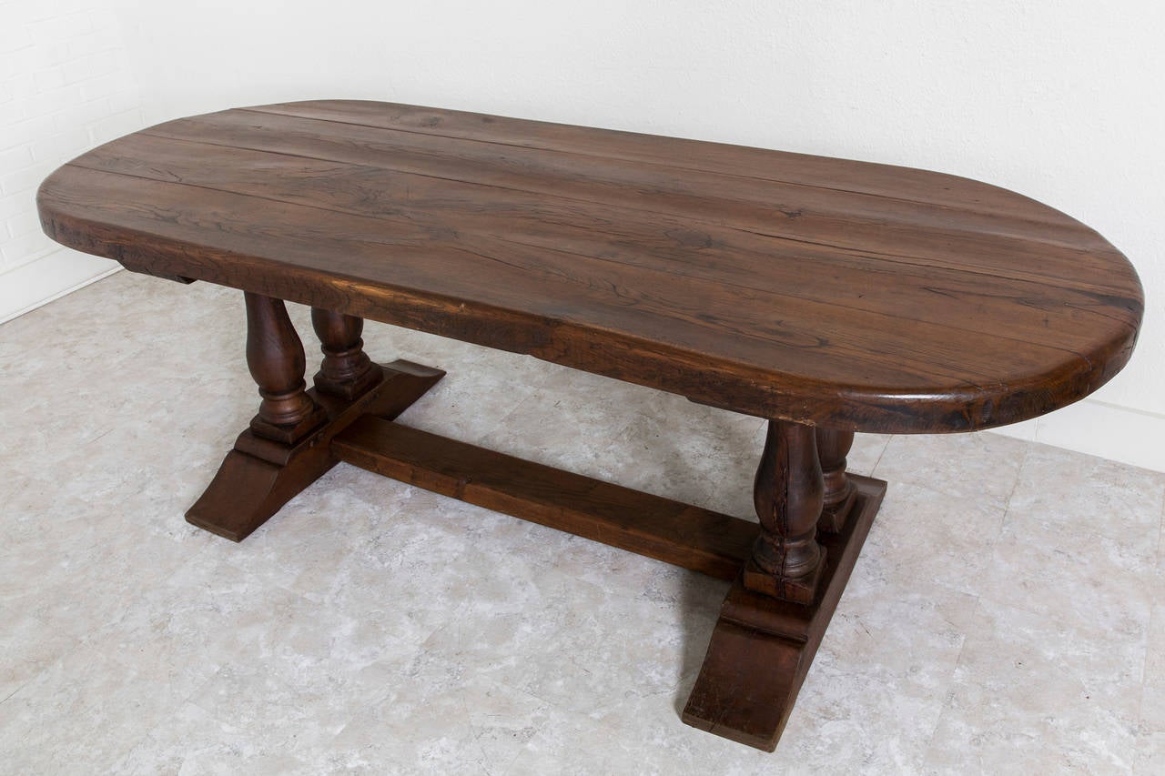 Thick Solid French Oak Monastery Table 4