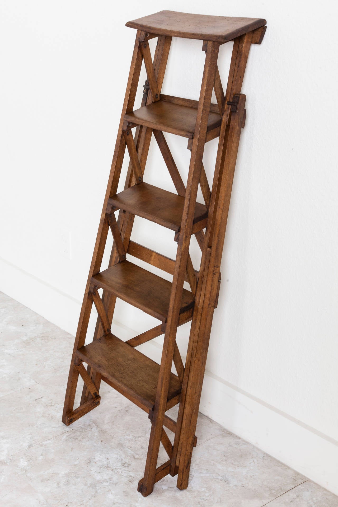 Handmade French Folding Library Ladder 2
