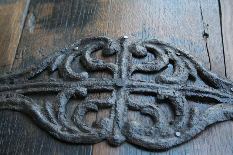 Oak and Iron Coffer or Trunk Dated 1785 5