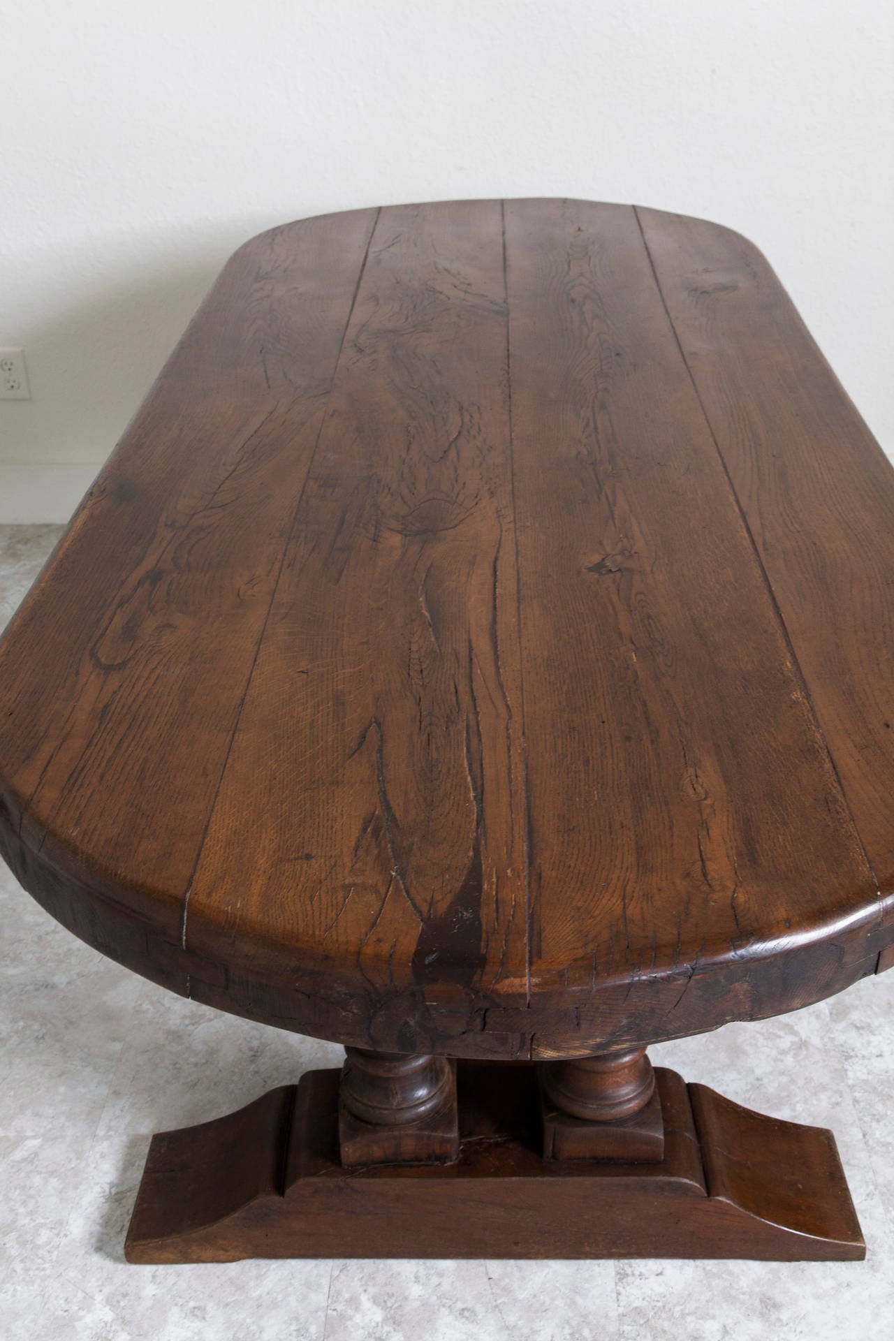Thick Solid French Oak Monastery Table 5