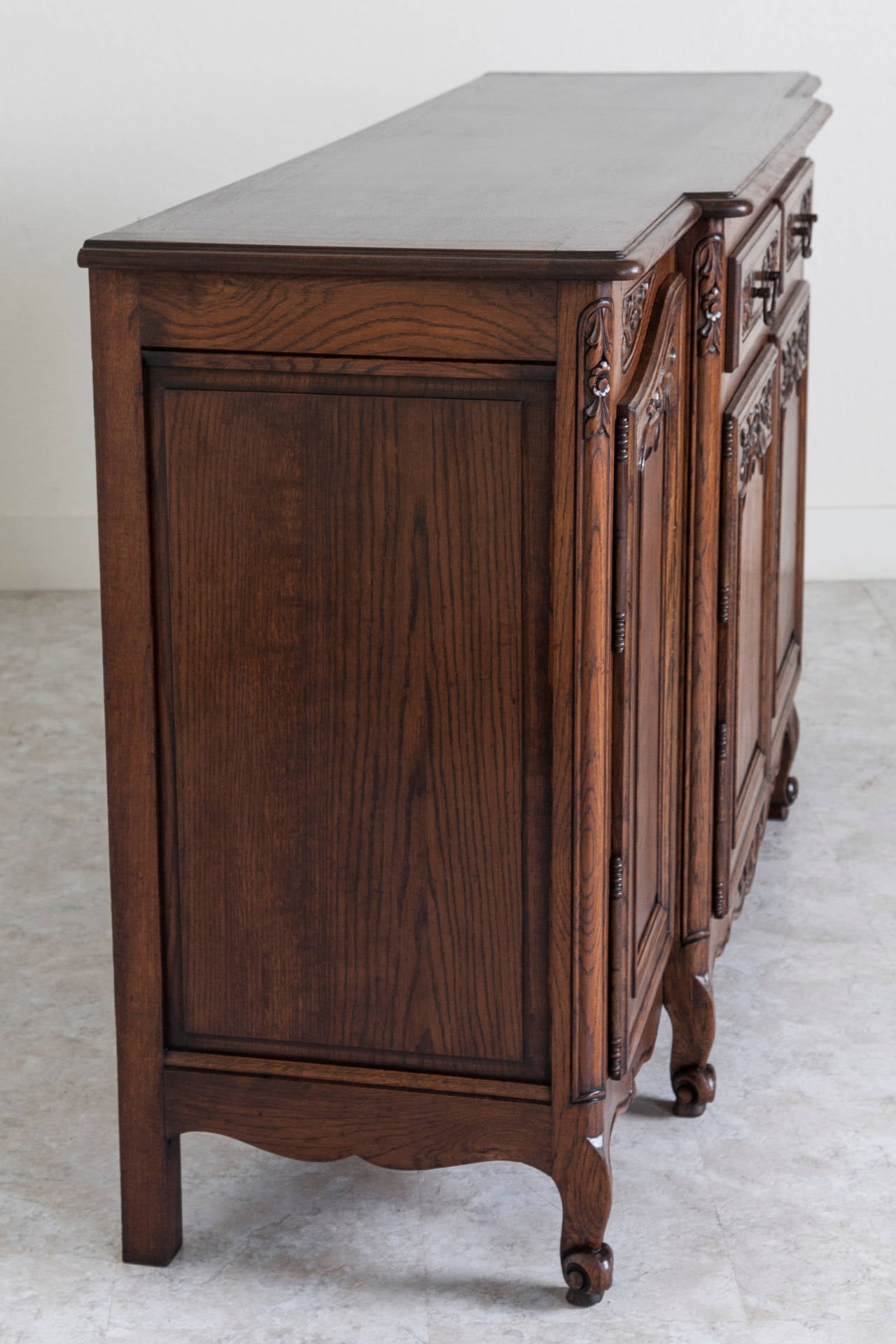 Hand-Carved French Oak Louis XV Style Buffet or Sideboard 1