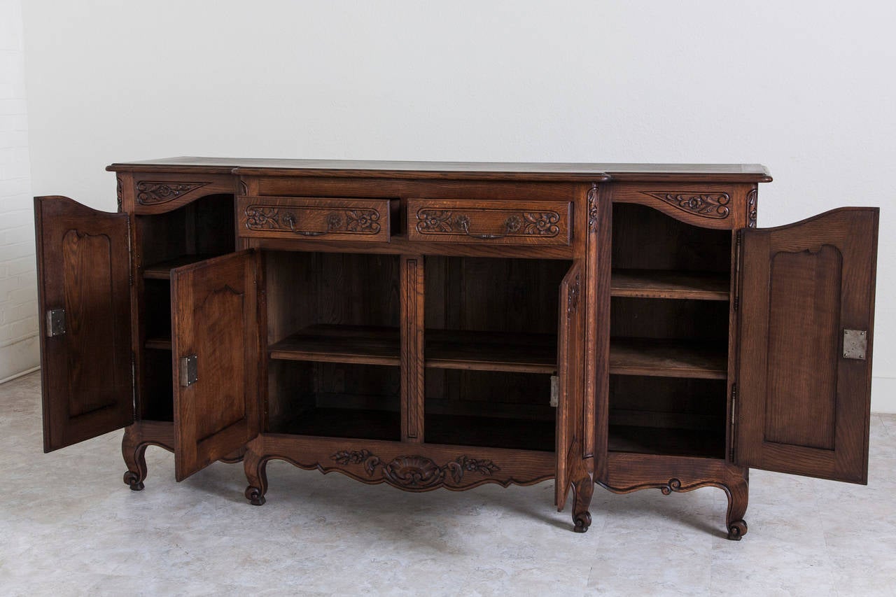 Hand-Carved French Oak Louis XV Style Buffet or Sideboard 3