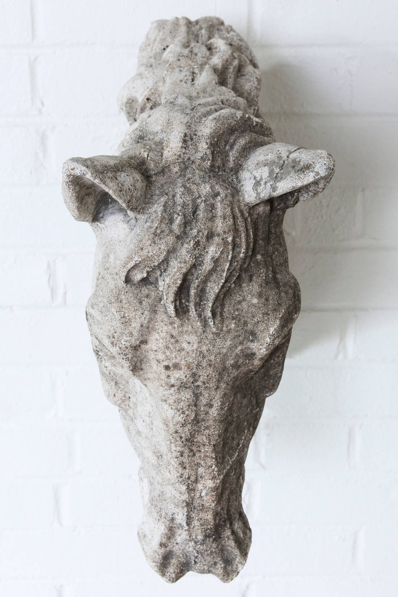 20th Century Mid-Century French Limestone Horse Head Sculpture from a Private Stable