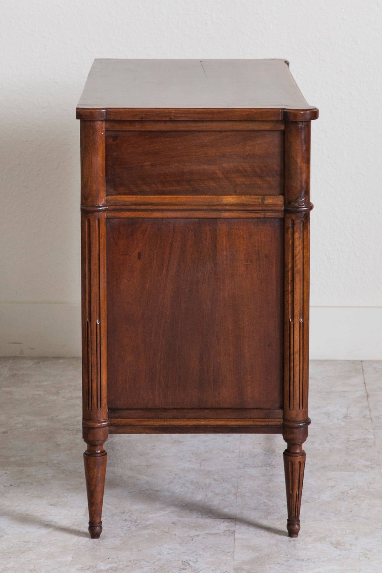 19th Century French Walnut Louis XVI Style Commode with Bronze Hardware 4