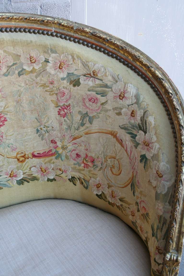 19th Century Louis XVI Bergère With Aubusson Tapestry