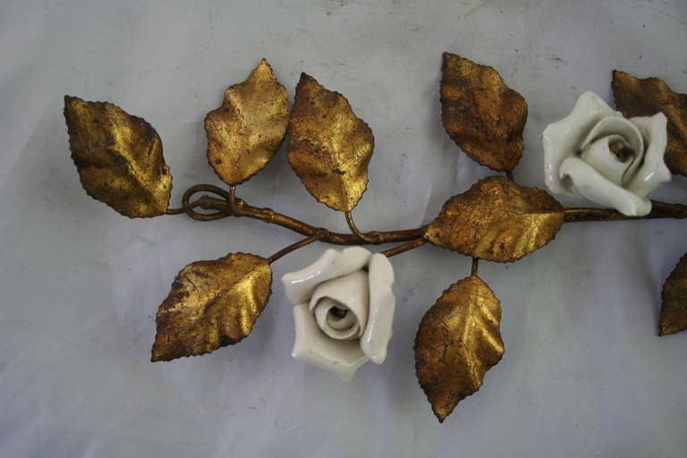 Italian Sconces With Porcelain Roses