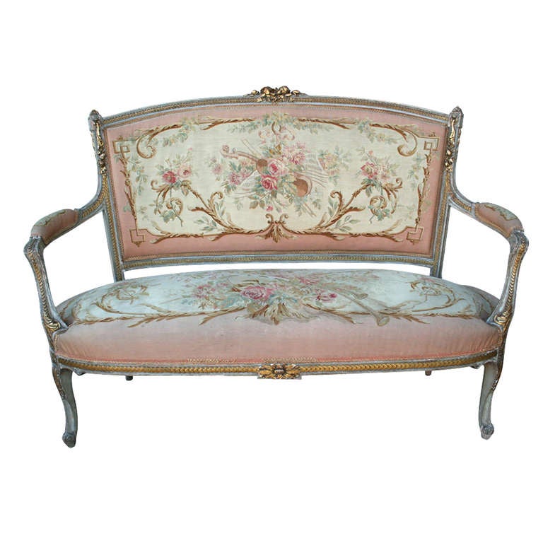Aubusson Tapestry Salon Set at 1stDibs