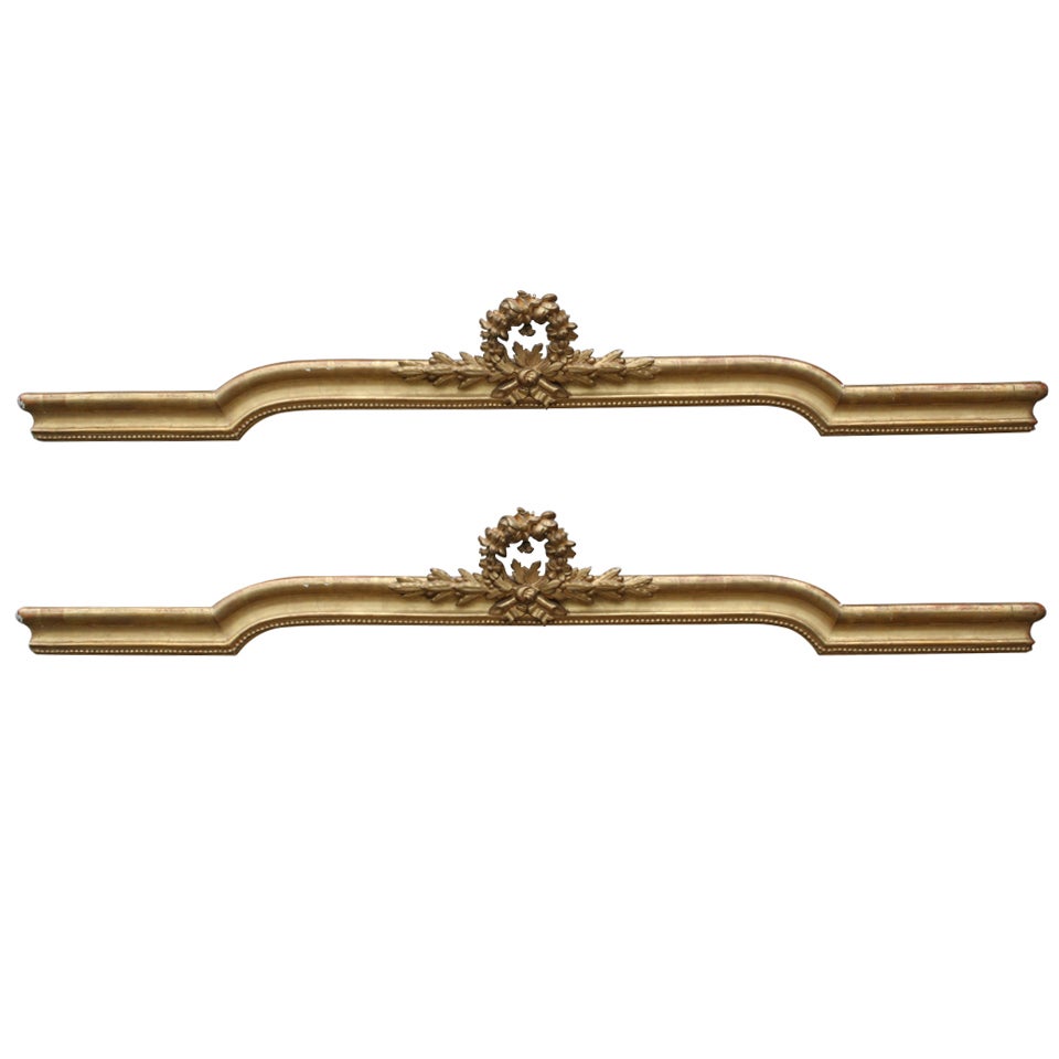 Pair of Gold Leaf Wooden Cornices