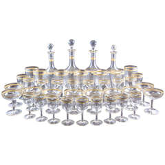 Antique Baccarat Style Set of Crystal Service