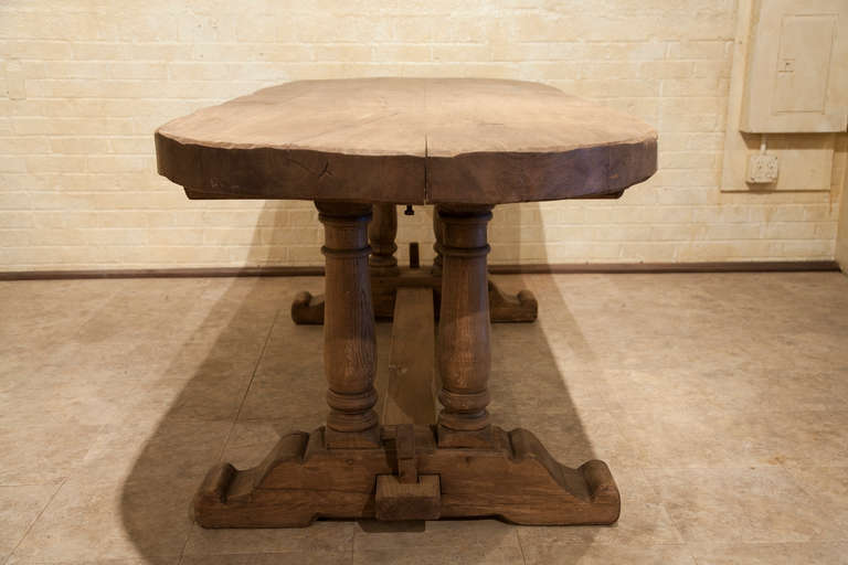 Hand Hewn Oak Oval Monastery Table 1