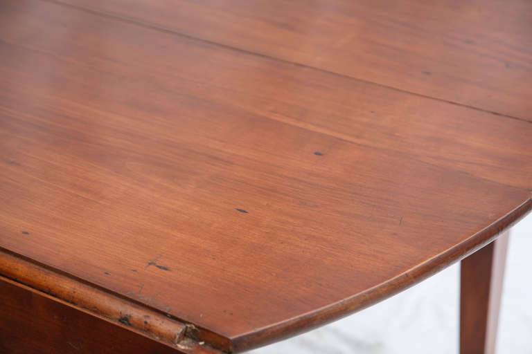 20th Century Hand Pegged Round Cherry Wood Dining Table