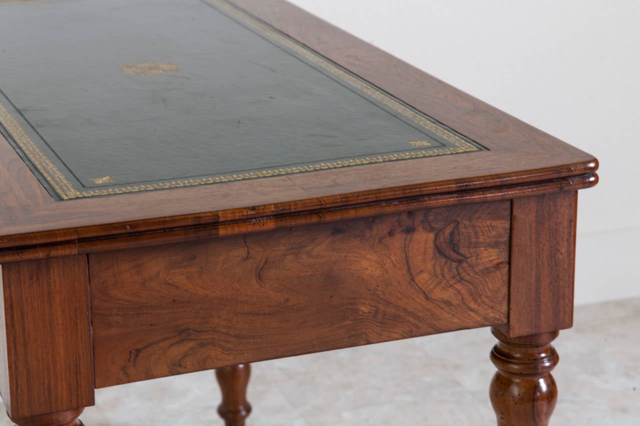 Period Louis Philippe Burled Walnut Leather Top Writing Table or Desk 3