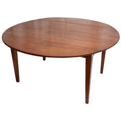 Antique Hand Pegged Round Cherry Wood Dining Table