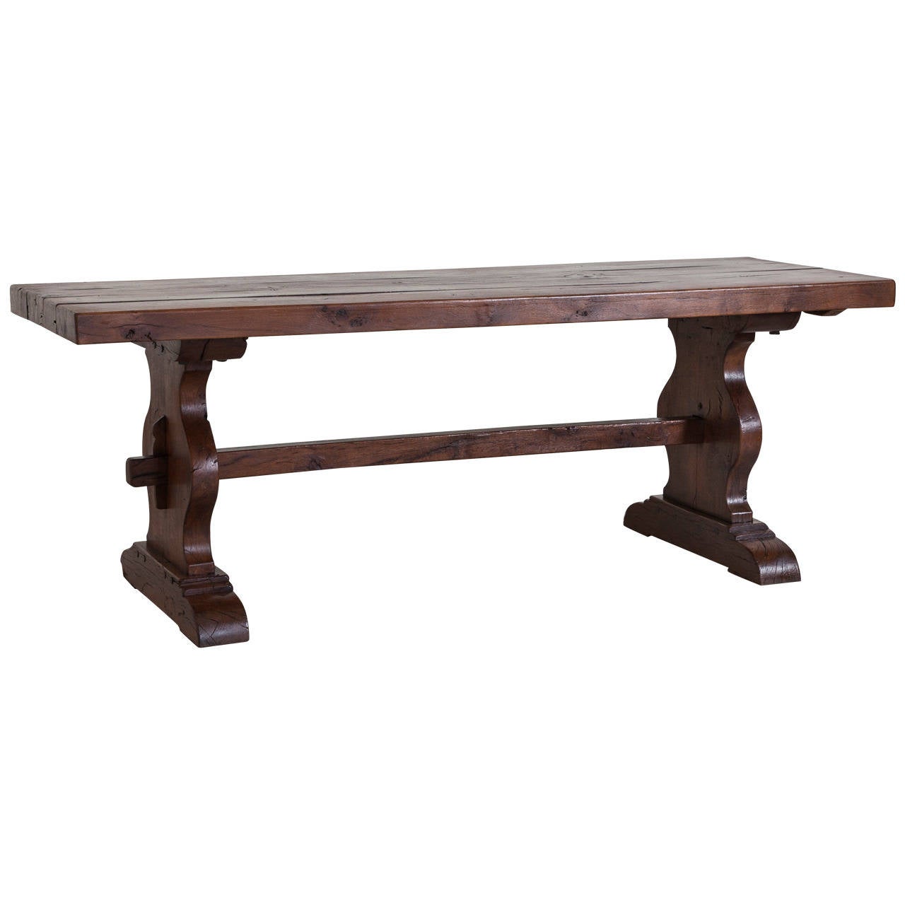 Antique French Oak Farm Table In The Monastery Trestle Style From Antique French Oak Farm Table In The Monastery Trestle Style From Normandy For