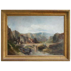 19th Century Italian Landscape in Giltwood Frame 12