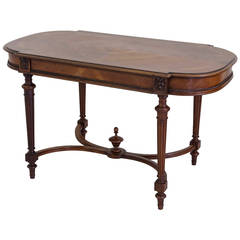 19th Century French Louis XVI Style Desk or Console of Bookmatched Walnut