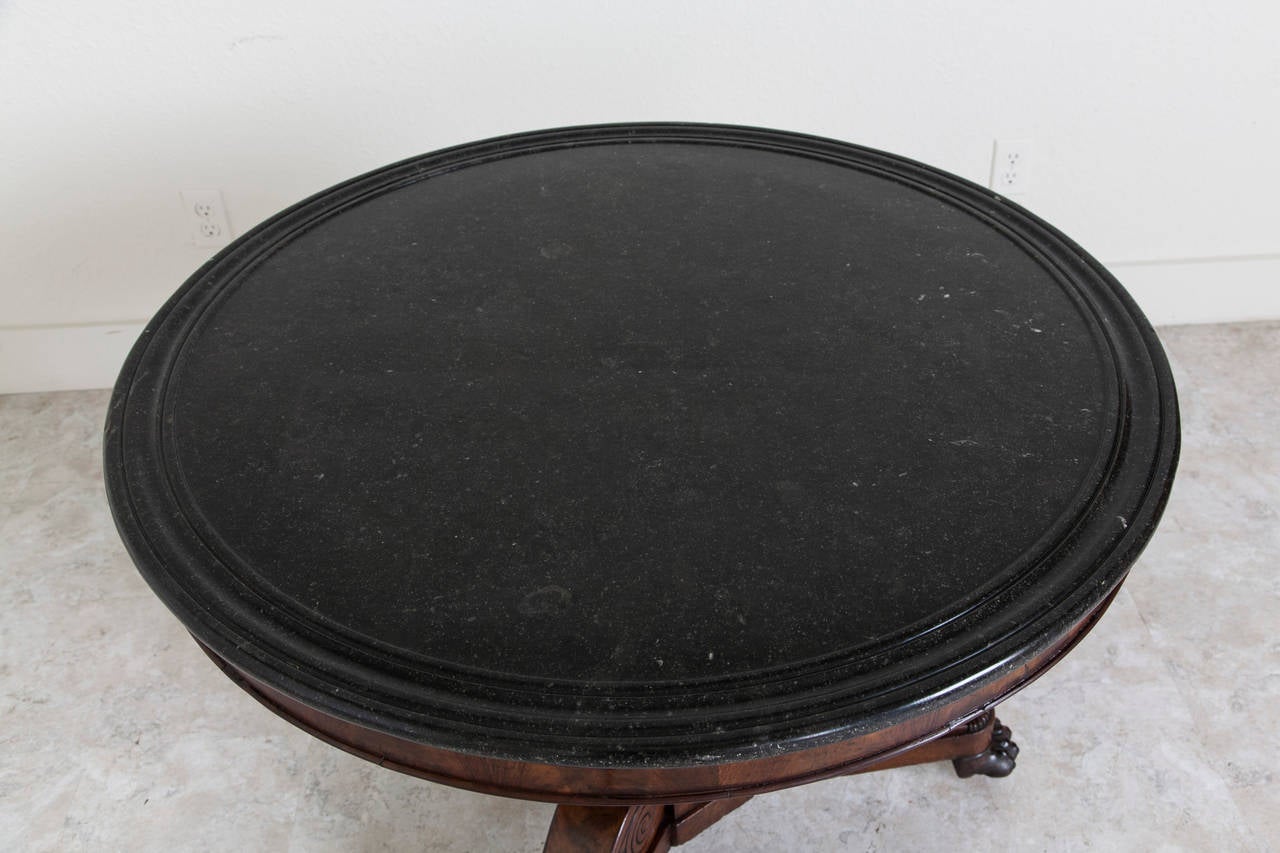 Early 19th Century French Restauration Period Entry Table with Black Marble 6
