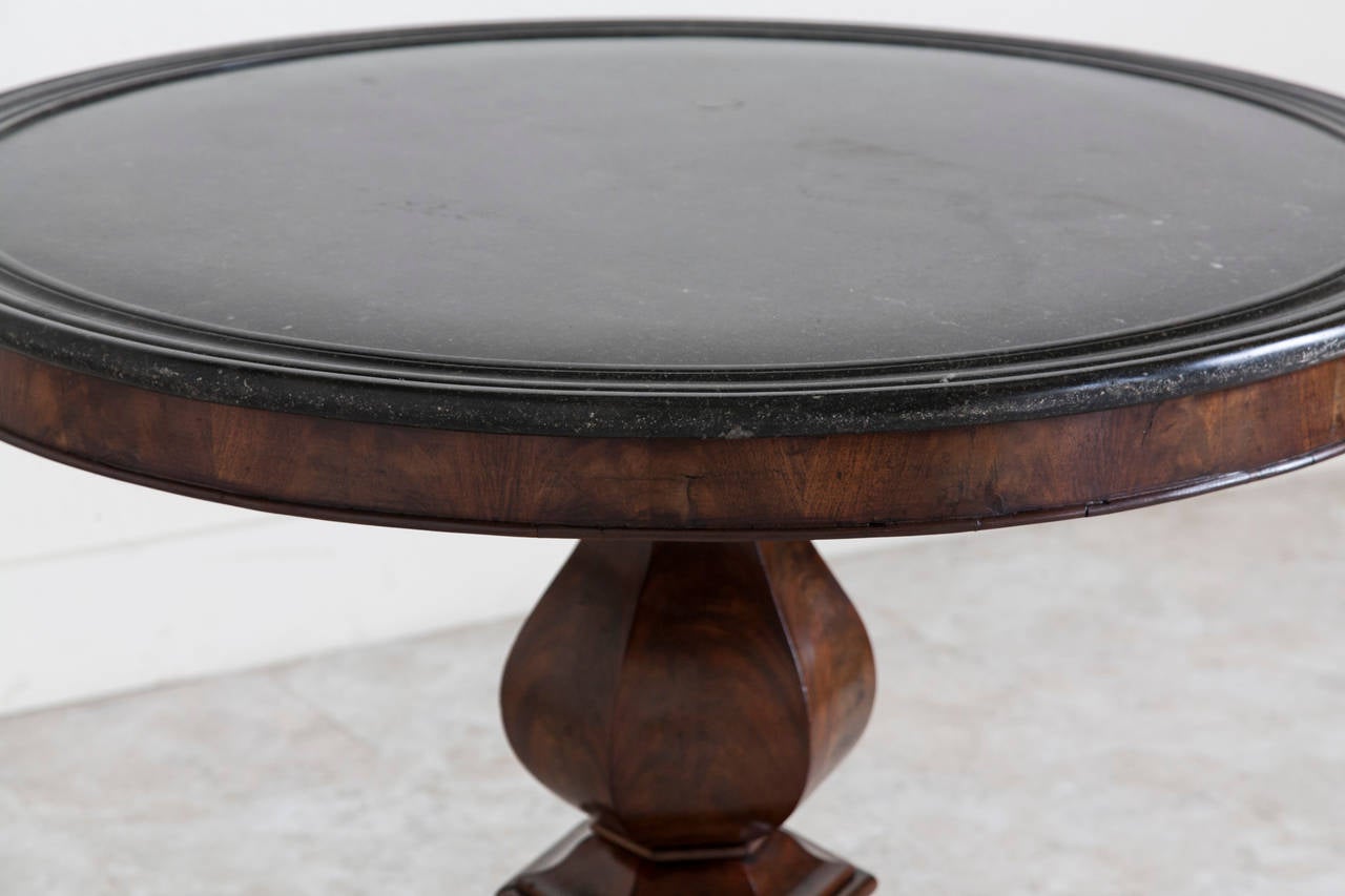 Early 19th Century French Restauration Period Entry Table with Black Marble In Excellent Condition In Fayetteville, AR