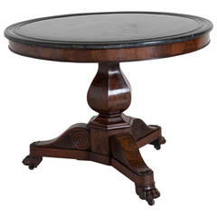 Early 19th Century French Restauration Period Entry Table with Black Marble