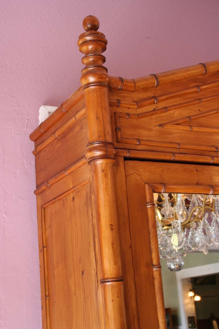 20th Century French Faux Bamboo Armoire