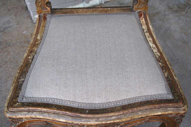 19th Century Giltwood Louis XV Side Chair with Caned Back 3
