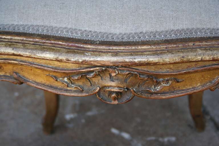 19th Century Giltwood Louis XV Side Chair with Caned Back 5