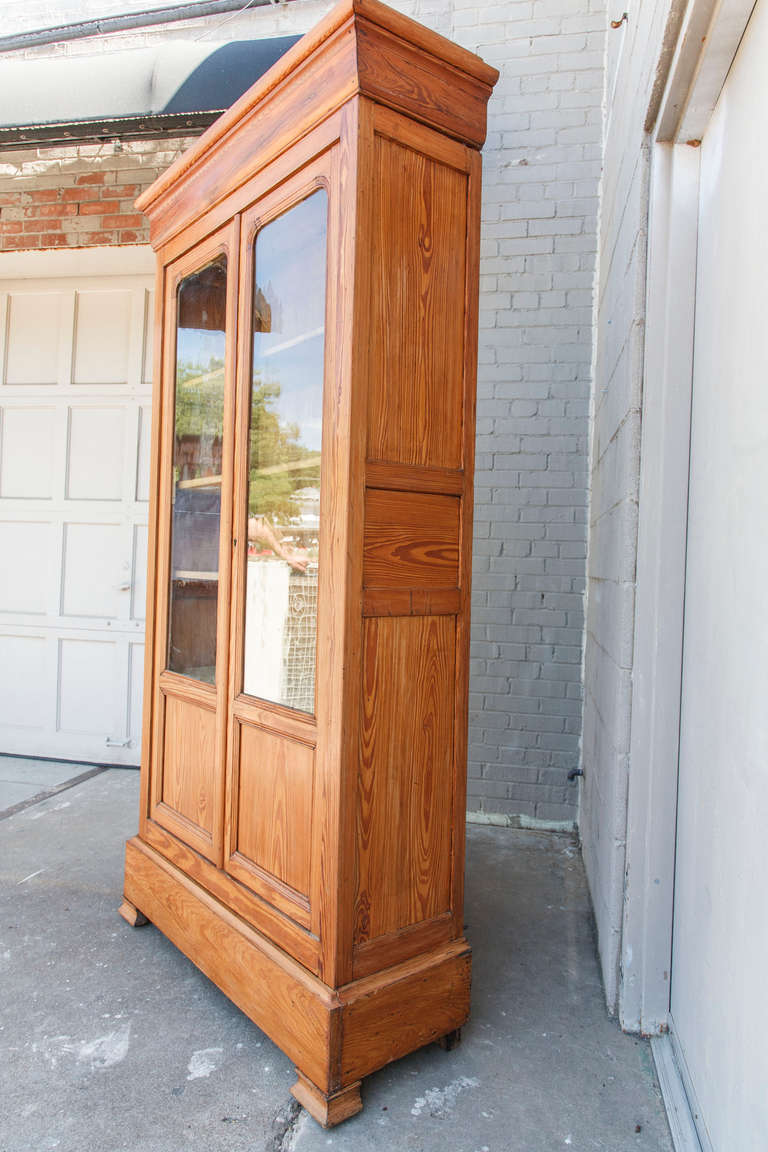 19th Century Louis Philippe Pine Bookcase with Antique Glass Doors 3