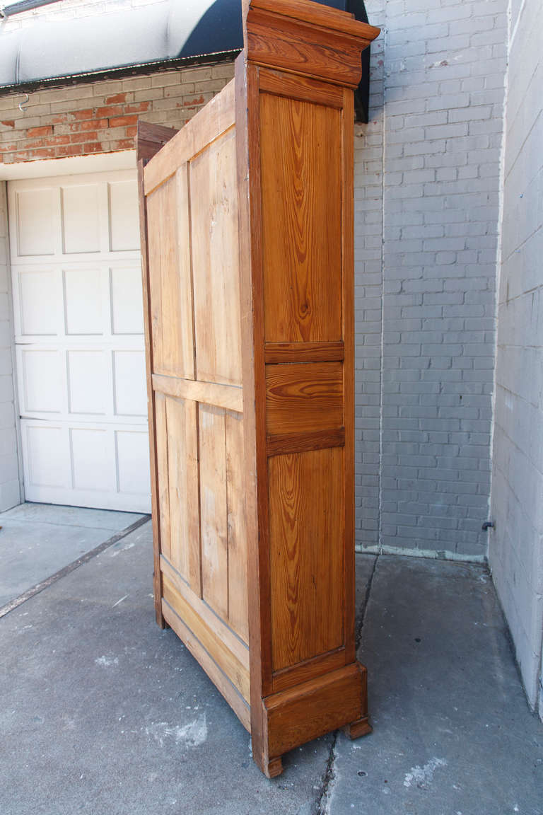 19th Century Louis Philippe Pine Bookcase with Antique Glass Doors 1