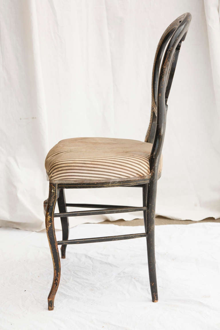 Napoleon III Period Ebonized Gilt Opera Chair 1