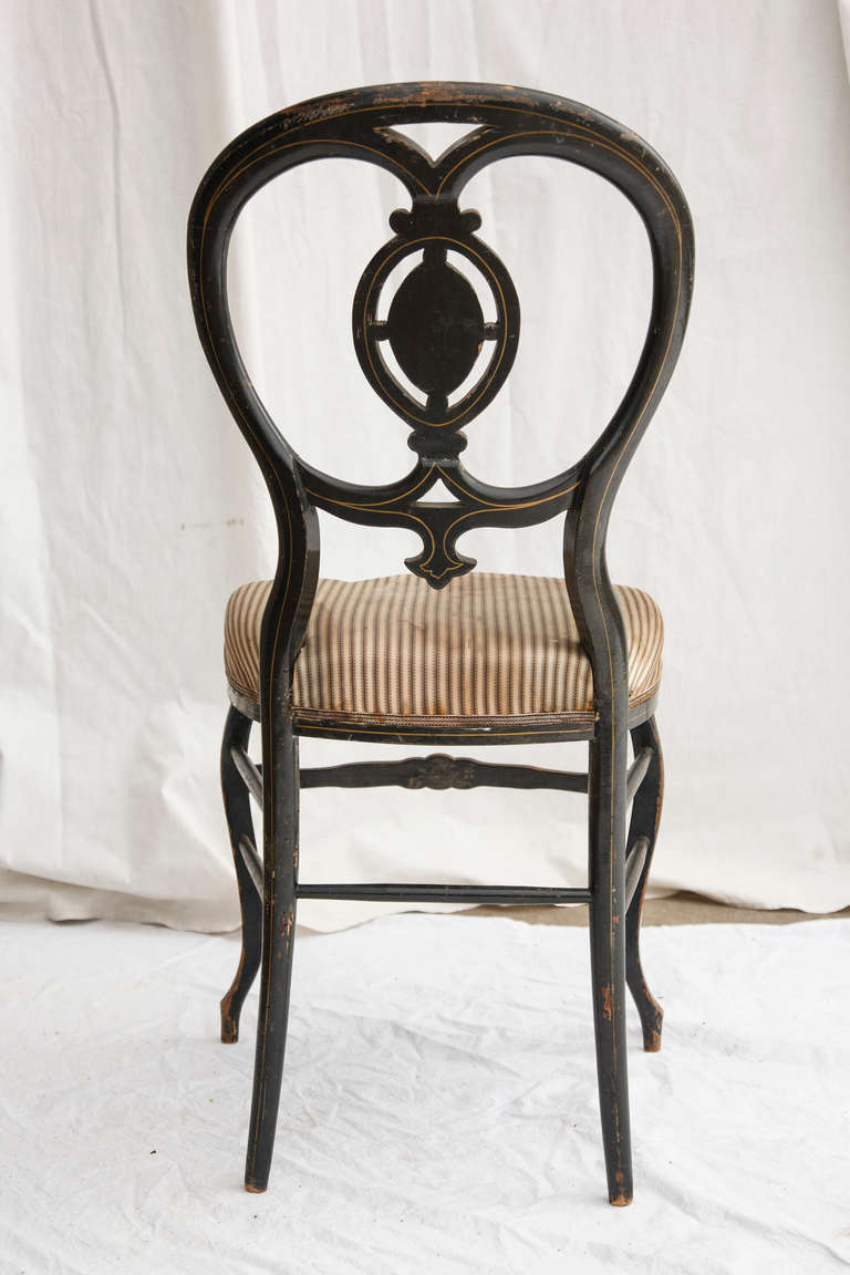 19th Century Napoleon III Period Ebonized Gilt Opera Chair