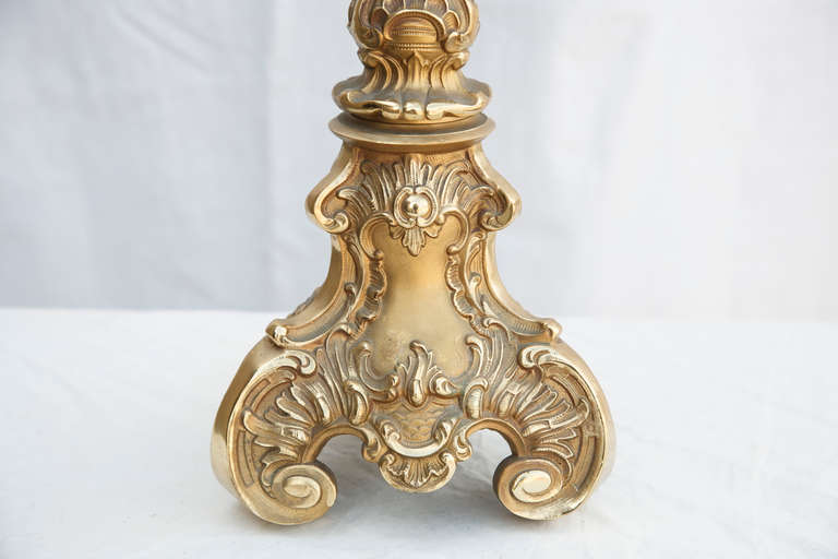 19th Century Tall Bronze Pricket or Candlestick 1