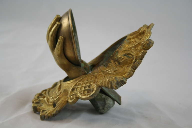 French Gilt Bronze Billiard Pocket In Excellent Condition In Fayetteville, AR