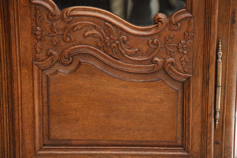 Carved Oak Louis XV Vitrine or Armoire with Original Glass 5