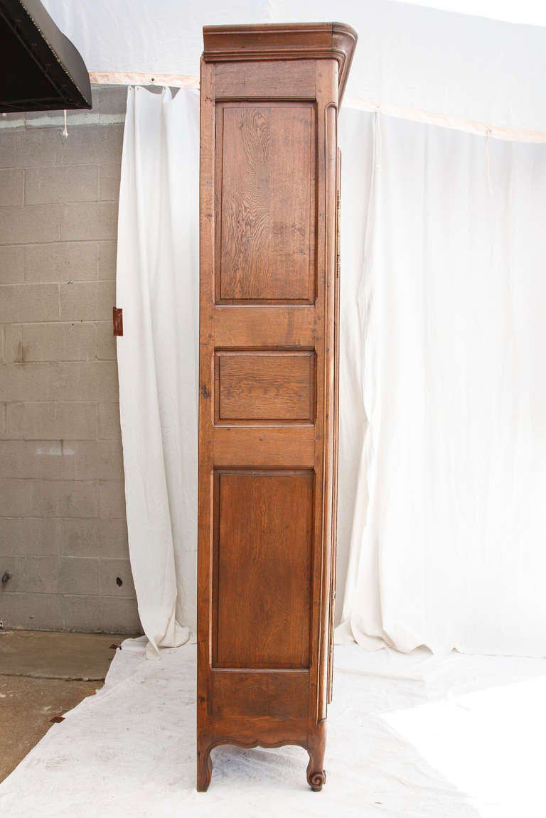 19th Century Carved Oak Louis XV Vitrine or Armoire with Original Glass