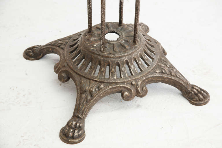 Antique French Iron Dining or Garden Table with Round Glass Top, circa 1900 In Excellent Condition In Fayetteville, AR