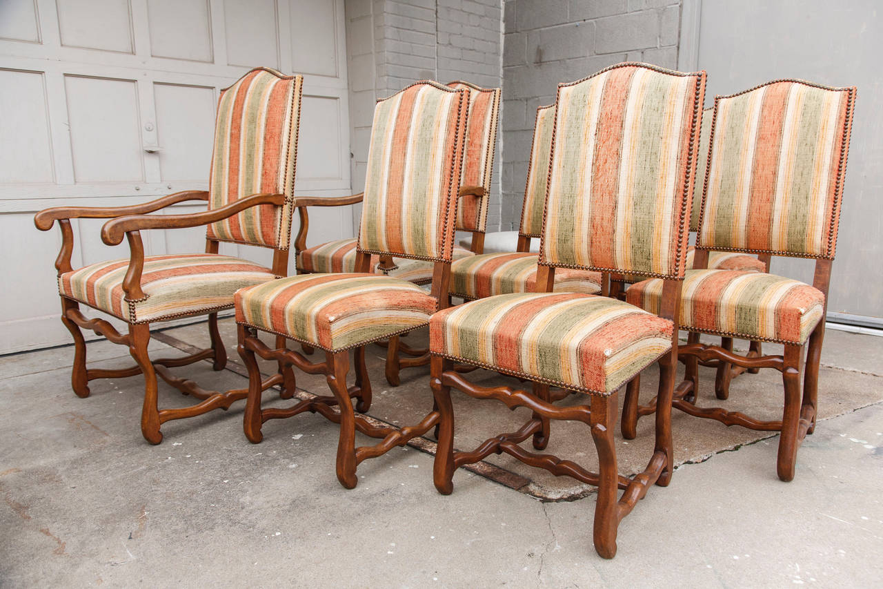 Set of Eight French Mutton Leg Dining Chairs 2