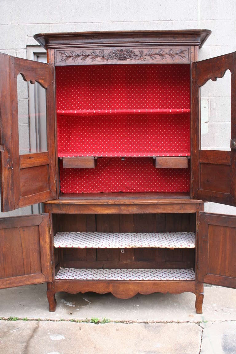 Early 19th Century French Hand Carved Buffet Deux Corps