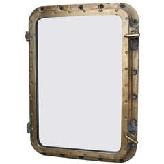 Antique 19th Century Brass Marine Window