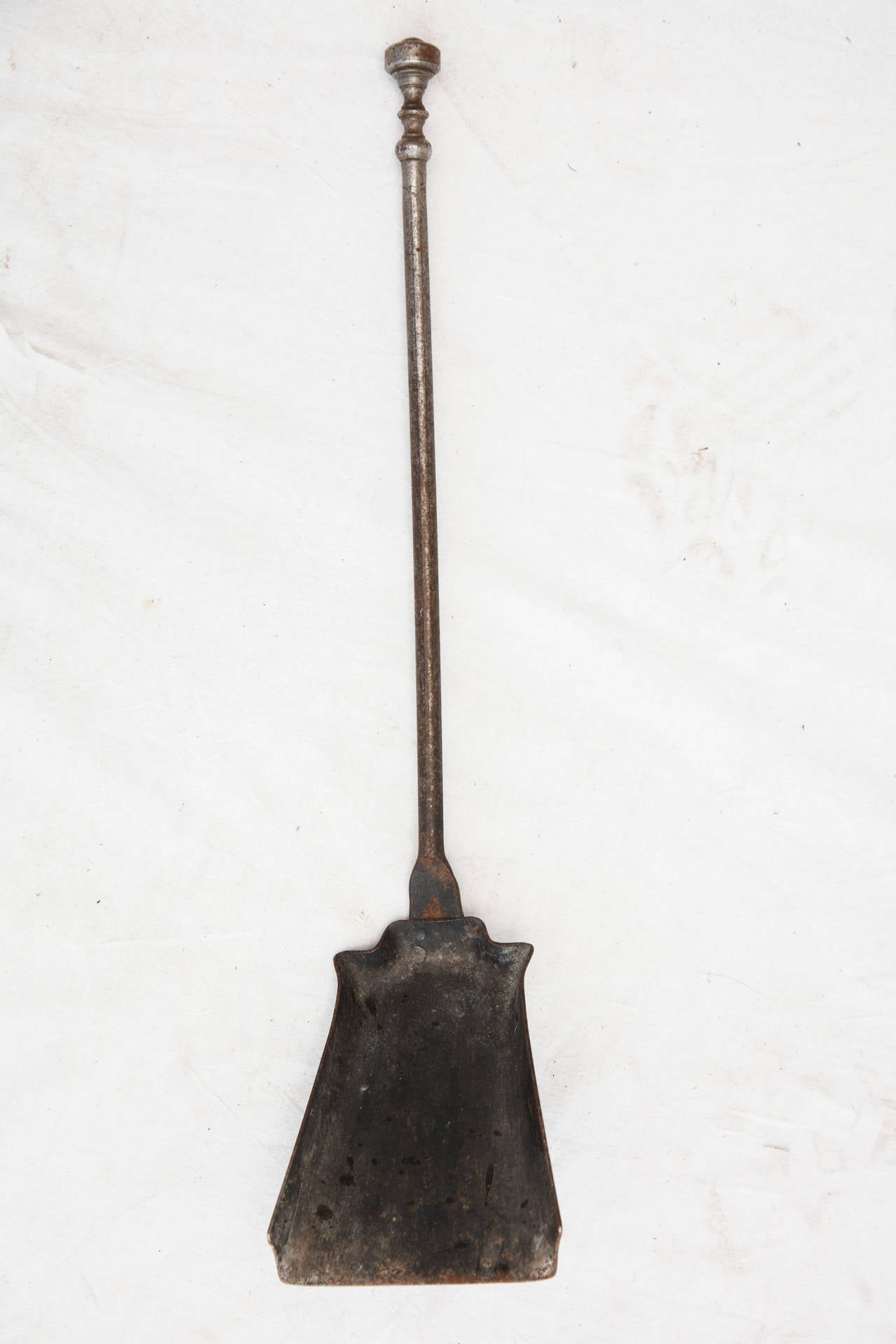 19th Century French Set of Iron Fireplace Tools with Original Hand Bellows