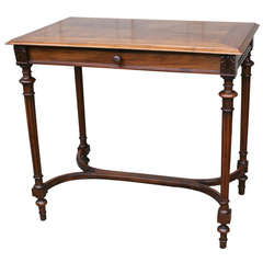 19th Century French, Louis XVI Book Matched Walnut Desk or Table