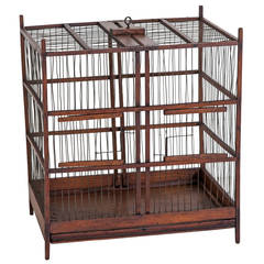 Antique Wood and Wire Birdcage