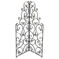 Pair of French Art Deco Era Iron Gates or Partitions with Gold Detail